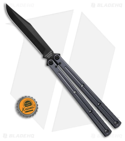 Squid Industries Krake Raken V2.5 Bowie Balisong Knife Gunmetal (4.5" Inked) 6 Squid Industries Krake Raken V2.5 Bowie Balisong Knife Gunmetal (4.5" Inked) - Image 4