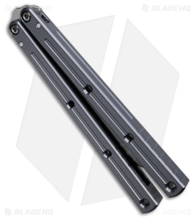 Squid Industries Krake Raken V2.5 Tanto Balisong Knife Gunmetal (4.5" Satin) 4 Squid Industries Krake Raken V2.5 Tanto Balisong Knife Gunmetal (4.5" Satin) - Image 2