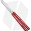 Squid Industries Krake Raken V2.5 Bowie Balisong Knife Red Dual Tone (4.5") -Swiz Knives Shop Squid Industries Krake Raken V2 Bowie Balisong Red Dual Tone Satin BHQ 136328 jr