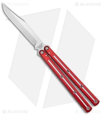 Squid Industries Krake Raken V2.5 Bowie Balisong Knife Red Dual Tone (4.5") 3 Squid Industries Krake Raken V2.5 Bowie Balisong Knife Red Dual Tone (4.5")