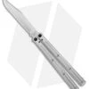 Squid Industries Krake Raken V2.5 Bowie Balisong Knife Silver (4.5" Satin) -Swiz Knives Shop Squid Industries Krake Raken V2.5 Bowie Balisong Satin BHQ 115311 jr