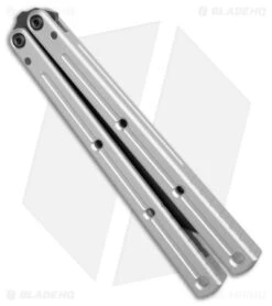 Squid Industries Krake Raken V2.5 Tanto Balisong Knife Matte Silver (4.5" Inked) -Swiz Knives Shop Squid Industries Krake Raken V2.5 Tanto Balisong Matte Silver Inked BHQ 141431 jr