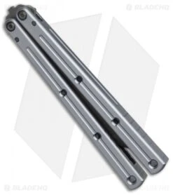 Squid Industries Krake Raken V2.5 Tanto Balisong Knife Mythril (4.5" Acid Wash) 8 Squid Industries Krake Raken V2.5 Tanto Balisong Knife Mythril (4.5" Acid Wash) -Swiz Knives Shop Squid Industries Krake Raken V2.5 Tanto Balisong Mythril Acid Wash BHQ 138210 jr side