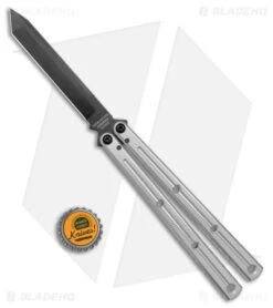 Squid Industries Krake Raken V2.5 Tanto Balisong Knife Silver (4.5" Inked) 9 Squid Industries Krake Raken V2.5 Tanto Balisong Knife Silver (4.5" Inked) -Swiz Knives Shop Squid Industries Krake Raken V2.5 Tanto Balisong Silver Inked BHQ 103493 jr bottlecap 2