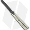 Squid Industries Krake Raken Tanto V2 Balisong Knife Matte Silver (4.5" Acid) -Swiz Knives Shop Squid Industries Krate Raken Tanto Balisong Silver MATTE Acid Washed BHQ 126448 jr
