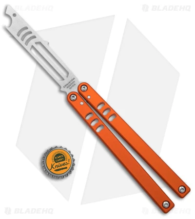 Squid Industries Mako V4.5 Bottle Opener Balisong Trainer Orange (4.3" SW) 6 Squid Industries Mako V4.5 Bottle Opener Balisong Trainer Orange (4.3" SW) - Image 4