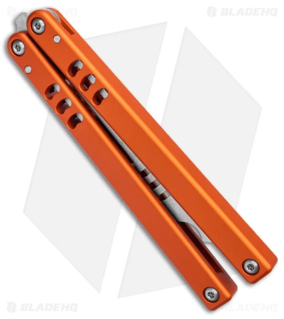 Squid Industries Mako V4.5 Bottle Opener Balisong Trainer Orange (4.3" SW) 4 Squid Industries Mako V4.5 Bottle Opener Balisong Trainer Orange (4.3" SW) - Image 2