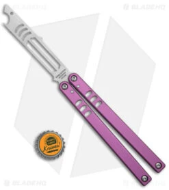 Squid Industries Mako V4.5 Bottle Opener Balisong Trainer Pink (4.3" SW) 9 Squid Industries Mako V4.5 Bottle Opener Balisong Trainer Pink (4.3" SW) -Swiz Knives Shop Squid Industries Mako V4.5 Bottle Opener Balisong Trainer Pink SW BHQ 176663 jr bottlecap