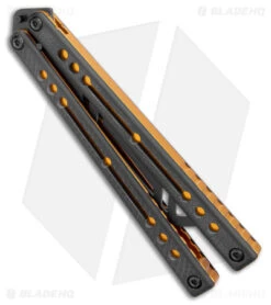 Squid Industries Nautilus Balisong Trainer Knife V2 Black Gold (4.5" Black) -Swiz Knives Shop Squid Industries Nautilus Balisong Trainer V2 Black Gold Black BHQ 177517 jr side