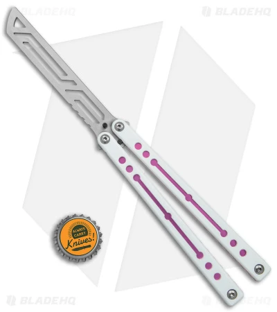 Squid Industries Nautilus Balisong Trainer V2 Winter Pink (4.5" Satin) 6 Squid Industries Nautilus Balisong Trainer V2 Winter Pink (4.5" Satin) - Image 4