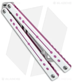 Squid Industries Nautilus Balisong Trainer V2 Winter Pink (4.5" Satin) 8 Squid Industries Nautilus Balisong Trainer V2 Winter Pink (4.5" Satin) -Swiz Knives Shop Squid Industries Nautilus Balisong Trainer V2 Winter Pink Satin BHQ 176667 jr side