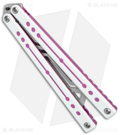 Squid Industries Nautilus Balisong Trainer V2 Winter Pink (4.5" Satin) 4 Squid Industries Nautilus Balisong Trainer V2 Winter Pink (4.5" Satin) - Image 2