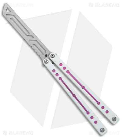 Squid Industries Nautilus Balisong Trainer V2 Winter Pink (4.5" Satin) 3 Squid Industries Nautilus Balisong Trainer V2 Winter Pink (4.5" Satin)