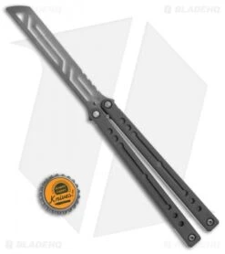 Squid Industries Nautilus Butterfly Balisong Trainer (Black DLC) -Swiz Knives Shop Squid Industries Nautilus Butterfly Balisong Trainer Black Cerakote BHQ 112204 LS Bottlecap