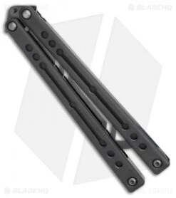 Squid Industries Nautilus Butterfly Balisong Trainer (Black DLC) -Swiz Knives Shop Squid Industries Nautilus Butterfly Balisong Trainer Black Cerakote BHQ 112204 LS Side