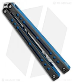 Squid Industries Nautilus Butterfly Balisong Trainer Blue/Black (Satin) -Swiz Knives Shop Squid Industries Nautilus Butterfly Balisong Trainer Blue Black BHQ 102470 jr side