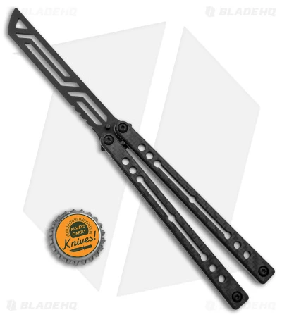 Squid Industries Nautilus Butterfly Balisong Trainer CF/Silver (4.4" Black) 6 Squid Industries Nautilus Butterfly Balisong Trainer CF/Silver (4.4" Black) - Image 4