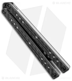 Squid Industries Nautilus Butterfly Balisong Trainer CF/Silver (4.4" Black) 8 Squid Industries Nautilus Butterfly Balisong Trainer CF/Silver (4.4" Black) -Swiz Knives Shop Squid Industries Nautilus Butterfly Balisong Trainer CF Inked Silver BHQ 145414 jr side