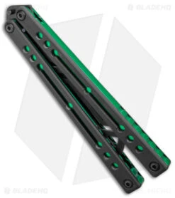 Squid Industries Nautilus Butterfly Balisong Trainer Inked Green Al (4.5" Black) 8 Squid Industries Nautilus Butterfly Balisong Trainer Inked Green Al (4.5" Black) -Swiz Knives Shop Squid Industries Nautilus Butterfly Balisong Trainer Inked Green Black BHQ 175174 jr side