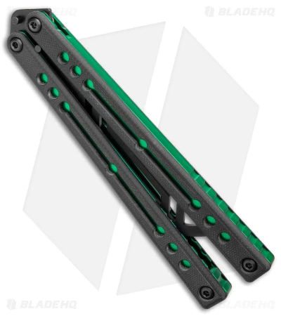 Squid Industries Nautilus Butterfly Balisong Trainer Inked Green Al (4.5" Black) 4 Squid Industries Nautilus Butterfly Balisong Trainer Inked Green Al (4.5" Black) - Image 2
