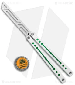 Squid Industries Nautilus Butterfly Balisong Trainer V2 Winter Green(4.5" Satin) -Swiz Knives Shop Squid Industries Nautilus Butterfly Balisong Trainer V2 Winter Green Satin BHQ 175175 jr bottlecap