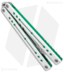 Squid Industries Nautilus Butterfly Balisong Trainer V2 Winter Green(4.5" Satin) -Swiz Knives Shop Squid Industries Nautilus Butterfly Balisong Trainer V2 Winter Green Satin BHQ 175175 jr side