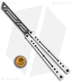 Squid Industries Nautilus Butterfly Balisong Trainer V2 Winter (2.5" Black) -Swiz Knives Shop Squid Industries Nautilus Butterfly Balisong Trainer V2 Winter Inked Satin BHQ 177936 jr bottlecap