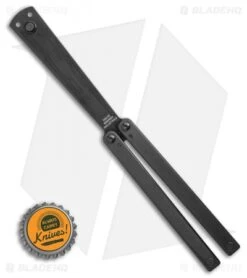 Squid Industries Squiddy-B Butterfly Balisong Trainer Black Acetal (4.3" Black) -Swiz Knives Shop Squid Industries Squiddy B Butterfly Balisong Trainer Black Acetal 4.3 Black BHQ 113611 LS Bottlecap