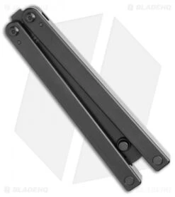 Squid Industries Squiddy-B Butterfly Balisong Trainer Black Acetal (4.3" Black) -Swiz Knives Shop Squid Industries Squiddy B Butterfly Balisong Trainer Black Acetal 4.3 Black BHQ 113611 LS Side