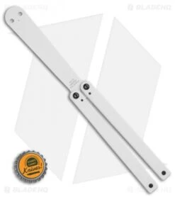 Squid Industries Squiddy Butterfly Balisong Trainer White PVC (4.3" White) -Swiz Knives Shop Squid Industries Squiddy Butterfly Balisong Trainer White PVC 4.3 White BHQ 83793 LS Bottlecap