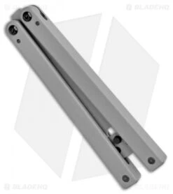 Squid Industries Squiddy-G Butterfly Balisong Trainer Gray PVC (4.3" Gray) -Swiz Knives Shop Squid Industries Squiddy G Butterfly Balisong Trainer Gray PVC Gray BHQ 102471 jr side