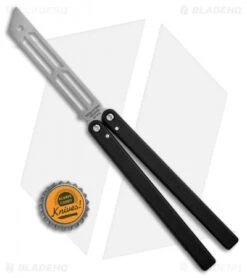 Squid Industries Triton Butterfly Balisong Trainer Black (Stonewash Trainer) -Swiz Knives Shop Squid Industries Triton Butterfly Balisong Trainer Black SW Trainer BHQ 102467 jr bottlecap