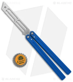 Squid Industries Triton Butterfly Balisong Trainer Blue V2 (Stonewash) -Swiz Knives Shop Squid Industries Triton Butterfly Balisong Trainer Blue V2 SW BHQ 175091 jr bottlecap