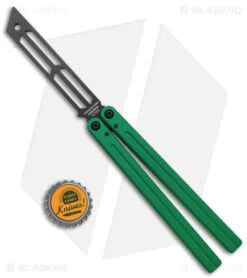 Squid Industries Triton Butterfly Balisong Trainer V2 Inked Green -Swiz Knives Shop Squid Industries Triton Butterfly Balisong Trainer Green V2 Inked Black BHQ 175178 jr bottlecap