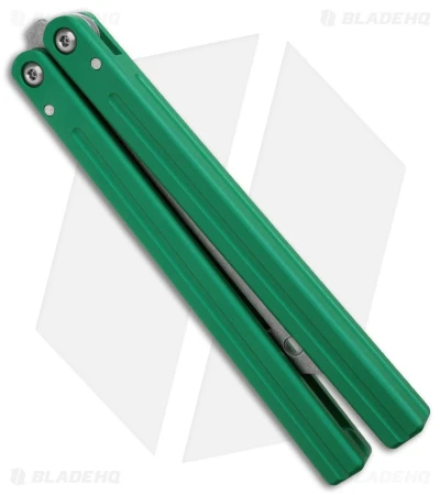 Squid Industries Triton Butterfly Balisong Trainer Green V2 (Stonewash Trainer) 5 Squid Industries Triton Butterfly Balisong Trainer Green V2 (Stonewash Trainer) - Image 3