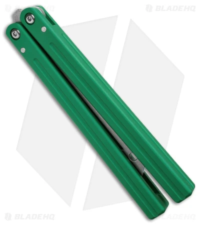 Squid Industries Triton Butterfly Balisong Trainer Green V2 (Stonewash Trainer) 4 Squid Industries Triton Butterfly Balisong Trainer Green V2 (Stonewash Trainer) - Image 2
