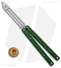 Squid Industries Squidtrainer V4 Butterfly Balisong Trainer Green (4.5" SW) -Swiz Knives Shop Squid industries Squidtrainer V4 Butterfly Balisong Trainer Green 4in SW BHQ 178753 td size