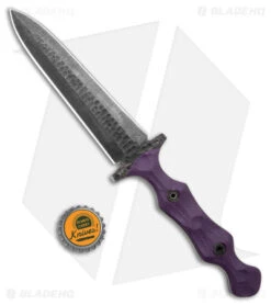 Stroup Knives Dagger Fixed Blade Knife Purple G-10 (5.25" Black SW) -Swiz Knives Shop Stroup Knives Dagger Fixed Blade Purple G 10 Black SW BHQ 175262 jr bottlecap