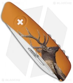 Swiza TT03 Tick Tool Deer Swiss Pocket Knife Orange (3" Satin) -Swiz Knives Shop Swiza TT03 Tick Tool Deer Swiss Pocket Orange Satin BHQ 102850 jr closed