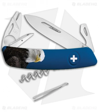 Swiza TT03 Tick Tool Eagle Swiss Pocket Knife Blue (3" Satin) 3 Swiza TT03 Tick Tool Eagle Swiss Pocket Knife Blue (3" Satin)