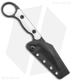 Toor Knives Jank Shank Tactical Fixed Blade Knife White G-10 (3" Black) -Swiz Knives Shop Toor Knives G 10 Jank Shank Shadow Black Tactical Fixed Blade White BHQ 139082 jr sheath