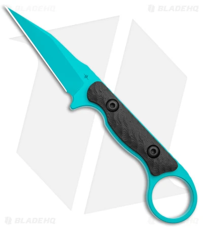 Toor Knives Jank Shank Tactical Fixed Blade Knife Black G-10 (3" Teal) -Swiz Knives Shop Toor Knives G 10 Jank Shank Teal Tactical Black BHQ 139081 jr