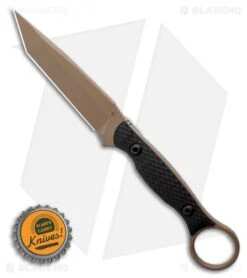 Toor Knives Serpent Tanto Fixed Blade Knife Black G-10 (3.9" FDE) -Swiz Knives Shop Toor Knives Serpent FDE Fixed Blade Knife Black G10 3.75 BHQ 123637 LS Bottlecap