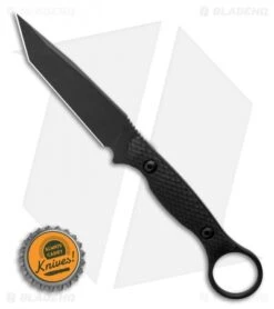 Toor Knives Serpent Tanto Fixed Blade Knife Shadow Black G-10 (3.9" Black) -Swiz Knives Shop Toor Knives Serpent Shadow Black Fixed Blade Knife Black G10 3.75 BHQ 123641 LS Bottlecap